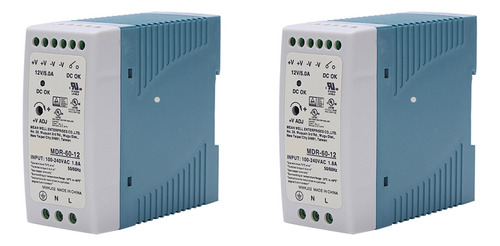 2 Fuentes De Alimentación Mdr-60 De 12 V, 60 W, Riel Din, Vo