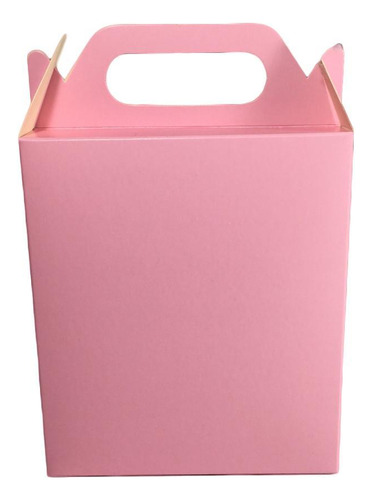 Kit 100 Mini Sacola Caixa De Papel 16x4x10,5 Rosa