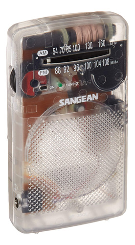 Sangean Sr-35cl Transparente Amfm Radio Bolsillo