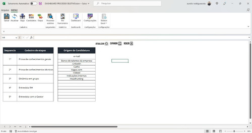 Planilha Dashboard Processo Seletivo Recrutamento E Seleção