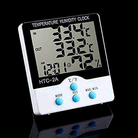 Imagen 4 de 7 de Reloj Higrometro Humedad Termometro Temperatura Htc-2 Sonda