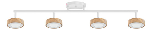 Barral 4 Luces Egos Luz Led Cambiable Alta Potencia Buenaluz Estructura Blanco Frío