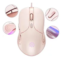 Comprar Mouse Gamer De 6 Botones Mouse Ergonomico, Techwolf Ratón Silencioso Rgb Mouse Alambrico Usb Para Ordenadores, Portátiles Y Teléfonos Móviles Color Rosa