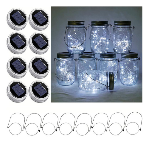 Decorman Solar Mason Jar Lights, 8 Pack Impermeable Fairy St