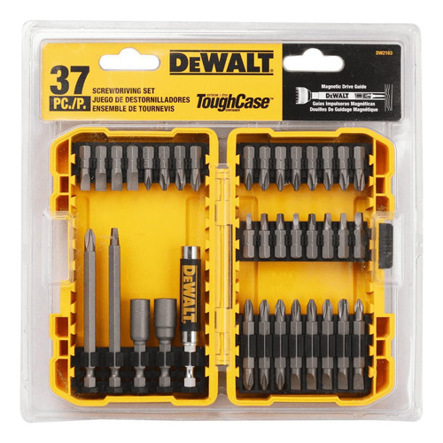 Kit de consejos para atornillar 37 piezas de brocas con funda Dw2163