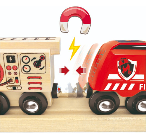 Trencity Vagón Bombero Colección Bomberos- Juguete Madera
