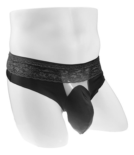 B Ropa Interior De Cintura Baja Para Hombre, Encaje De Seda