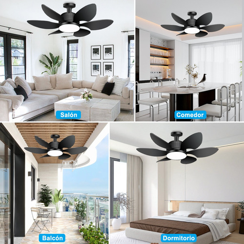 Llinpi® Ventilador De Techo Con Luces Led 6 Aspas
