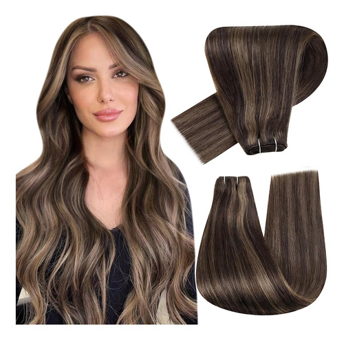 Hetto Extensiones De Cabello Humano Cosidas, Trama De Color