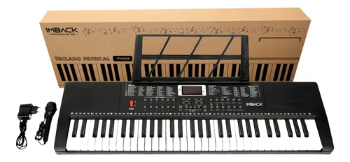 Organo Teclado Musical 61 Teclas Microfono 200 Tonos Ritmos IMBACK ITM008 Color Negro