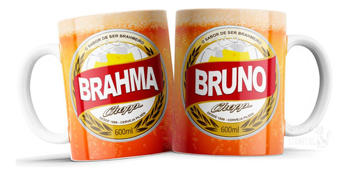 Taza Personalizada De Cerveza Brahma Con Tu Nombre P/regalo