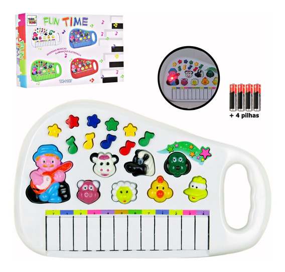Brinquedo Teclado Infantil Piano Educativo Música + 4 Pilhas em