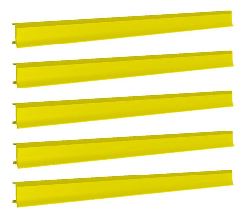 Porta Etiqueta Bandeja Gondola Fit 90 Cm Amarelo Kit Com 30