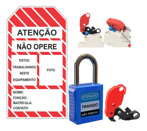 Kit Bloqueio Disjuntor Cadeado Nr10 Loto Tagout Não É Dbup