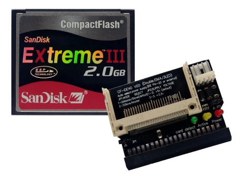 Kit Adaptador Ide Fêmea + Cf Cartão Compact Flash 2gb Ultra2