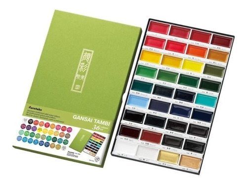 Acuarelas Kuretake Gansai Tambi Set de 36 colores