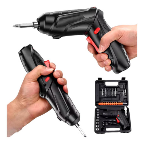 Parafusadeira Elétrica Portátil Bateria Usb 4.2v Kit 45 Pçs