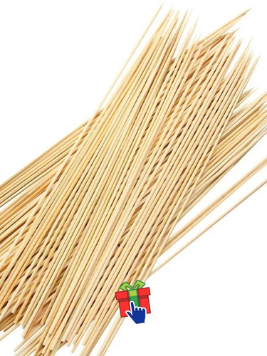 Imagen 3 de 5 de Palitos Madera Brochette 25cm X 1000 Pinches Duros Brocheta