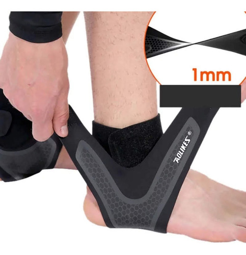 Tobillera Deportiva 1pz Ultradelgada Apoyo Fut Crosfit Full Negro