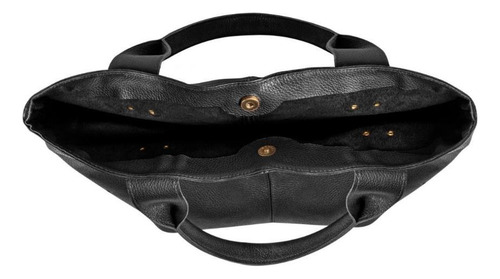 Bolsa Feminina Saco Couro Ombro Botões Estilo Clássica Cor Preto
