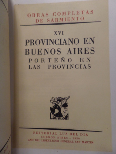 Provinciano En Buenos Aires, D F Sartmiento,1950