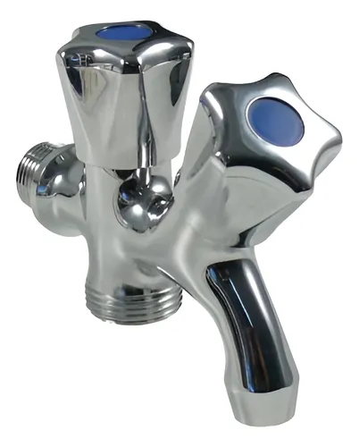 Canilla Doble Metal Para Lavarropas Lavavajillas