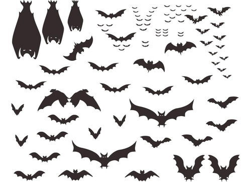 Calcomanías De Pared De Murciélagos De Halloween, Decoración