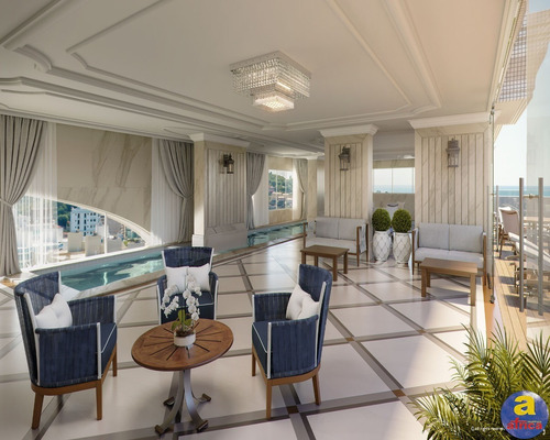 Imagem 10 de 16 de Em Construção | Luxuoso Apartamento 4 Suítes Sendo 1 Master, 3 Vagas De Garagem Na Meia Praia Em Itapema/sc - Imobiliária África - Ap00827 - 70288196