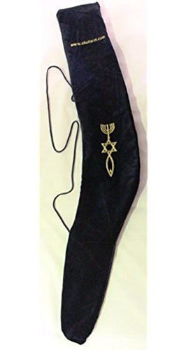 Bolsa De Shofar Kosher De Kudu Yemenita Larga De Terciopelo