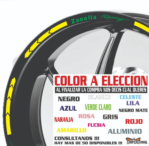 Imagen 9 de 10 de Calcos Zanella Llantas + Regalo - 00165 Graficastuning