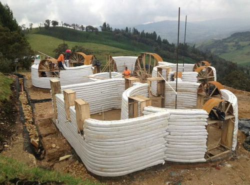 Tela Tubular Rafia 47cmx3000 Mts, Casa Superadobe, Big Bag
