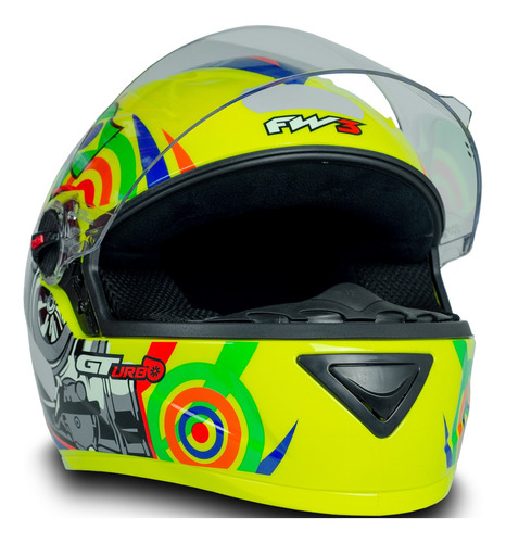 Capacete Fechado Moto Gt Turbo Amarelo 58 + Viseira Camaleão