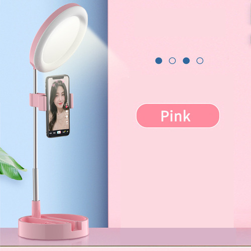 Aro De Luz Con Espejo Maquillaje Soporte Celular Plegable