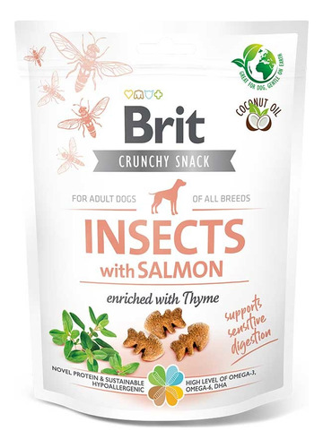 Snack Brit Care Dog Crunchy Insect/salmón 200gr. Np