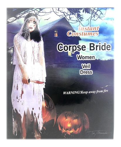 Disfraz Cadáver Novia Sangrienta Halloween Cotillón Adulto