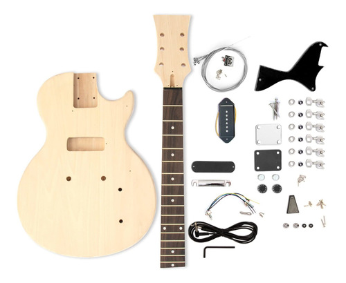 El Kit Guitarra Electrica Fretwire Jr P90 Madera Caoba