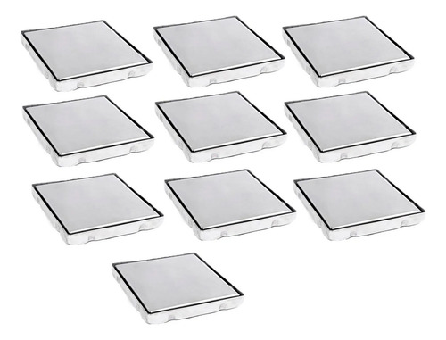 Ralo Oculto Invisivel 15x15 Anti Odor Kit 10uni Cozinha Inox