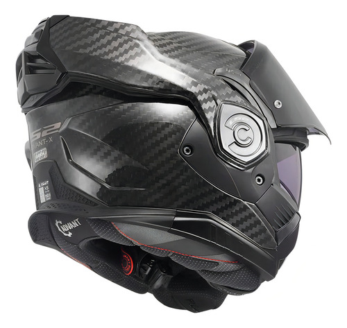 Casco para moto rebatible LS2 Advant escamoteável Advant X ff901 negro mate carbon talle S