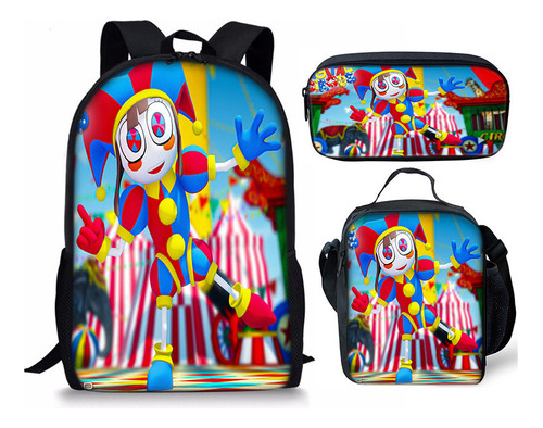 Juego De 3 Mochilas Escolares Magical Digital Circus