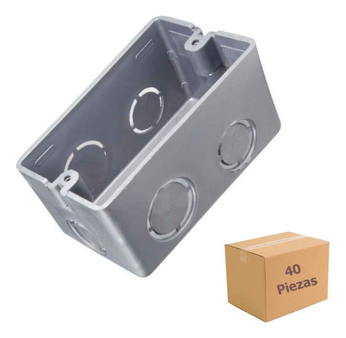 40 Caja Empotrar Plastica 3 Modulos Chalupa 2x4 Color Gris