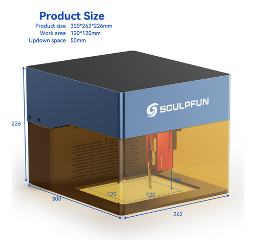 Grabador Láser Sculpfun Icube Pro Max 10w 120x120 Mm