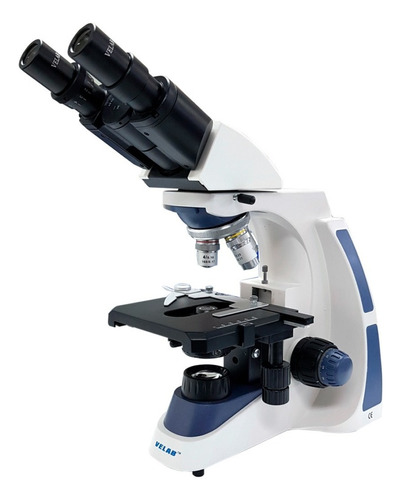 Microscopio Binocular Biológico Mod. Ve-b1, !! Color Blanco/azul