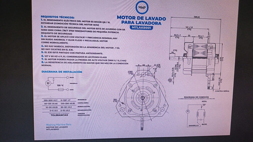 Motor Wmp De Lavado Sirve Koblenz 1/4hp 3.5a Flecha 12mm