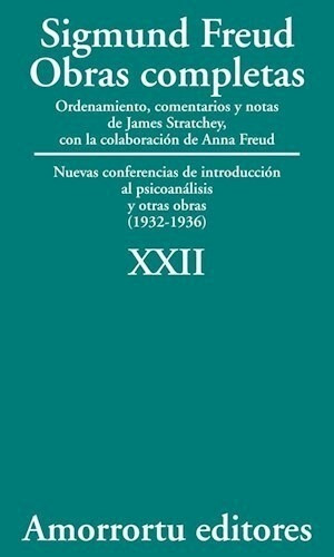 Obras Completas Tomo Xxii - Freud Sigmund (libro) - Nuevo