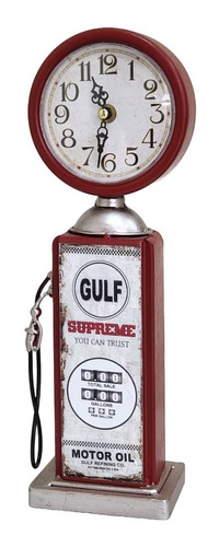 Relógio Bomba De Gasolina Latão Retro Vintage Gulf Supreme