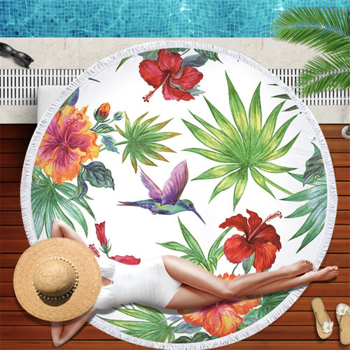 (c)toalla De Playa Redonda Botanical Tassel Print 150x150cm
