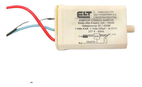 Ignitor De Sodio/mh De 35 A 400w Marca Elt En 277v