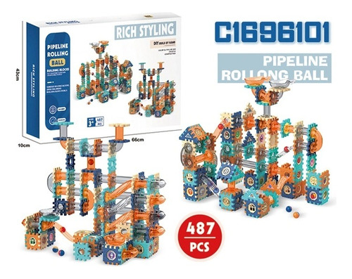 Tobogan Pista De Canicas Pipeline Rolling 487 Piezas