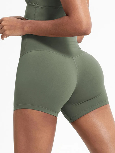 Shorts Deportivos Mujer Licra Corte Alto Ajuste Perfecto Gym