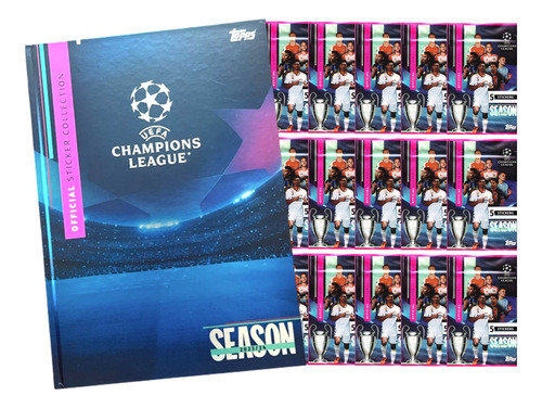 1 Álbum Champions League 2023/24 Capa Dura + 100 Figurinhas